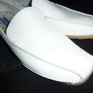 STACY ADAMS - WHITE LEATHER DRIVING SHOES - SZ 15